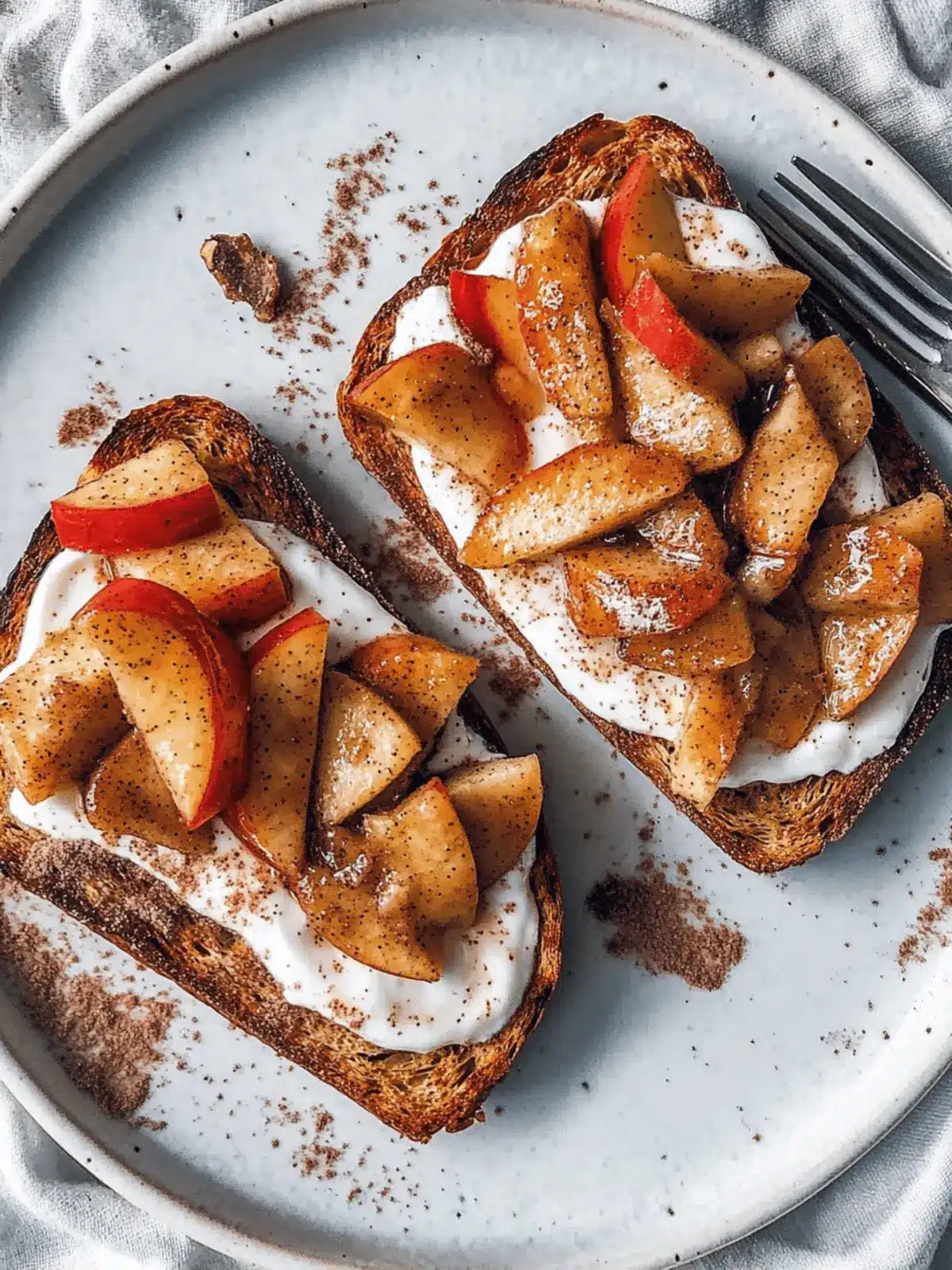 Sautéed Cinnamon Apples and Yogurt Toast