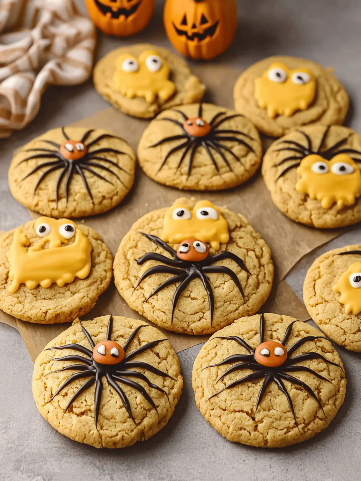 Peanut Butter Spider Halloween Cookies