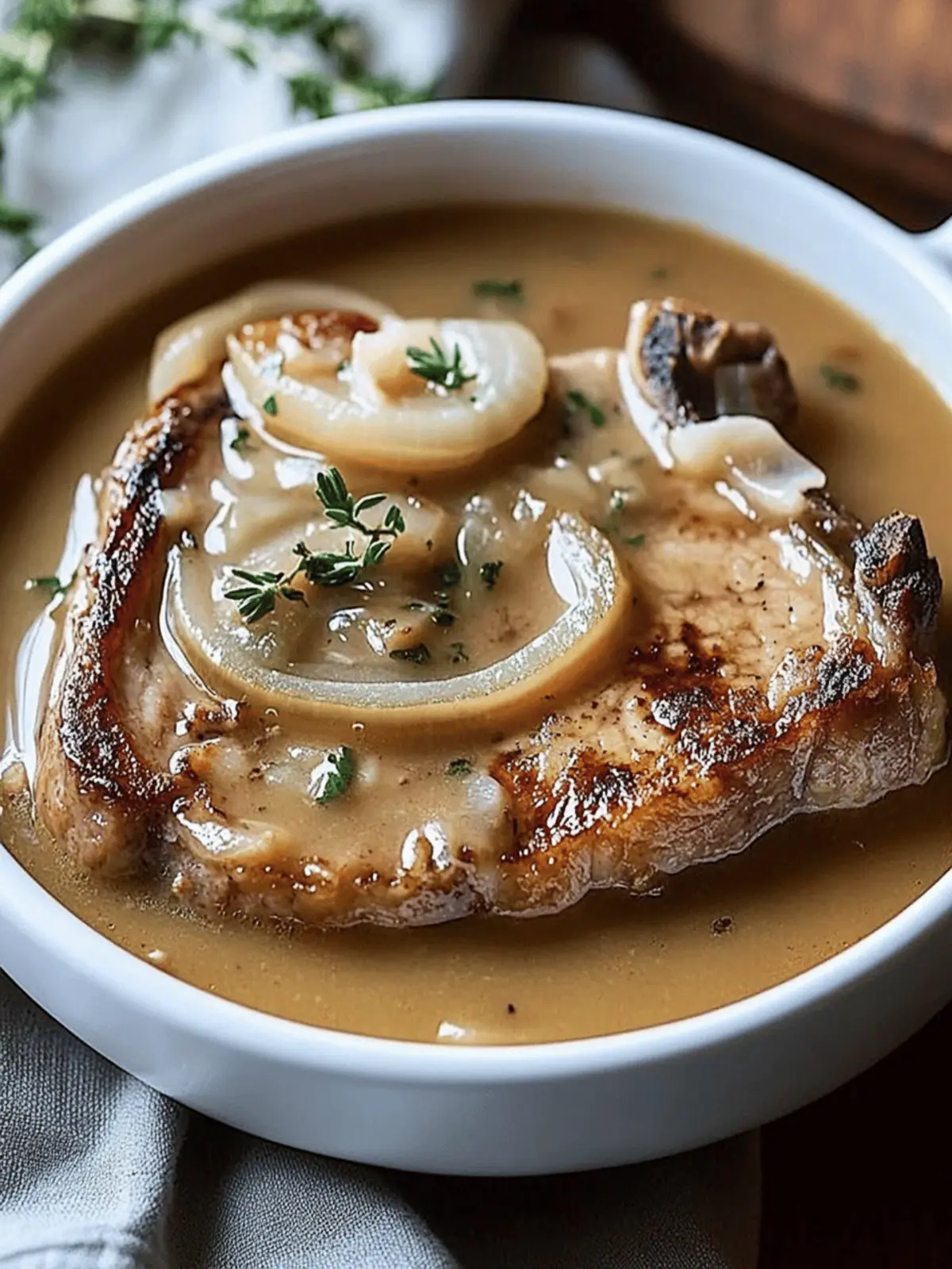 Crockpot Pork Chops with French Onion Soup