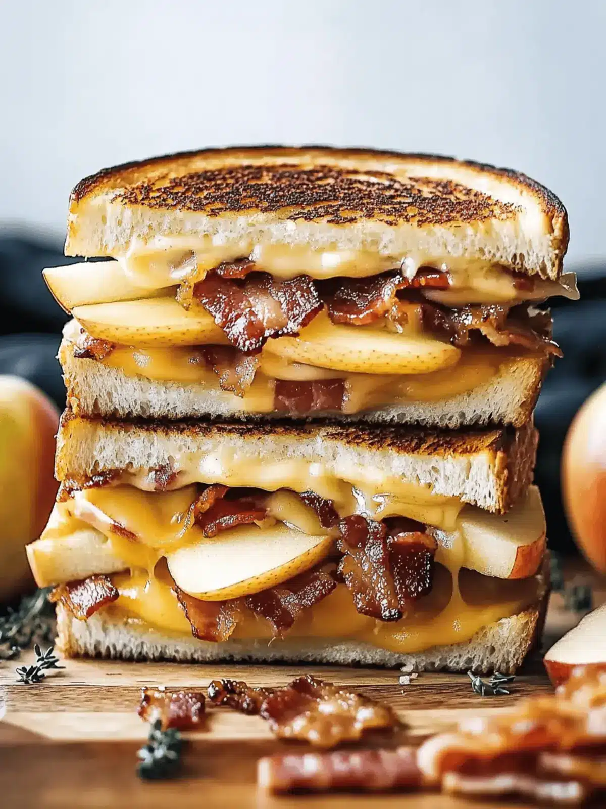 Apple Bacon and Cheddar Grilled Cheese