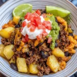 Ground Beef and Potato Taco Bowl