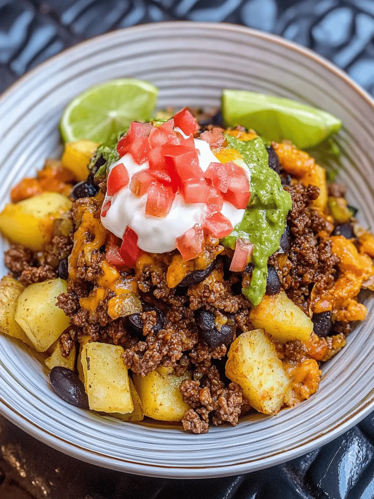 Ground Beef and Potato Taco Bowl