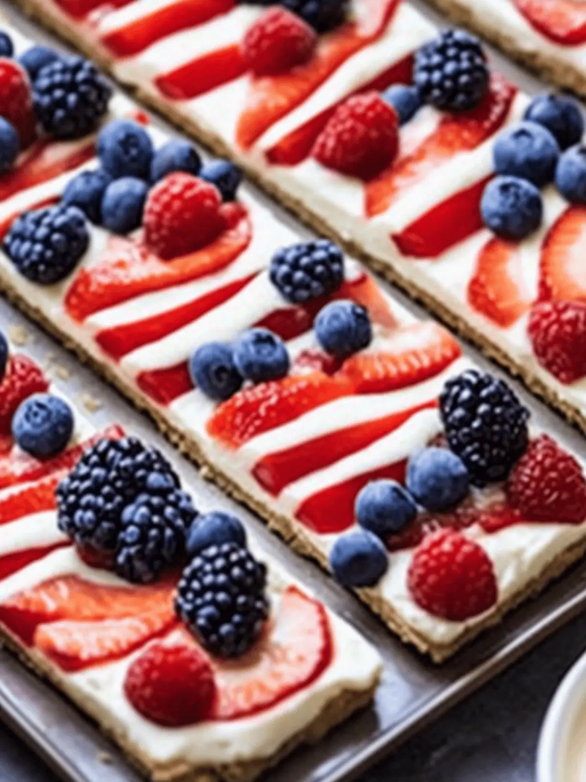 No-Bake Flag Fruit Pizza Bites