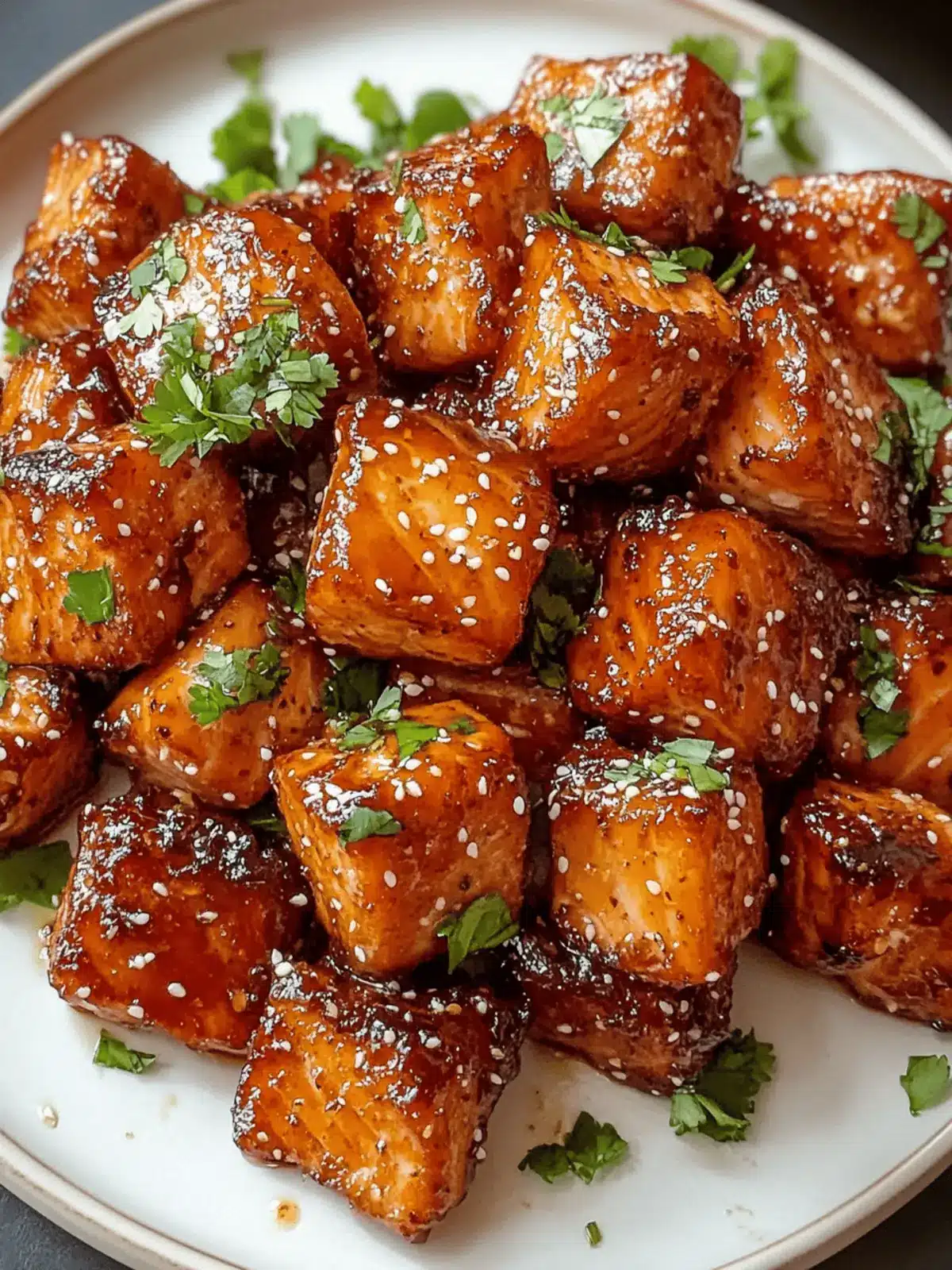 Crispy Air Fryer Honey Garlic Salmon Bites