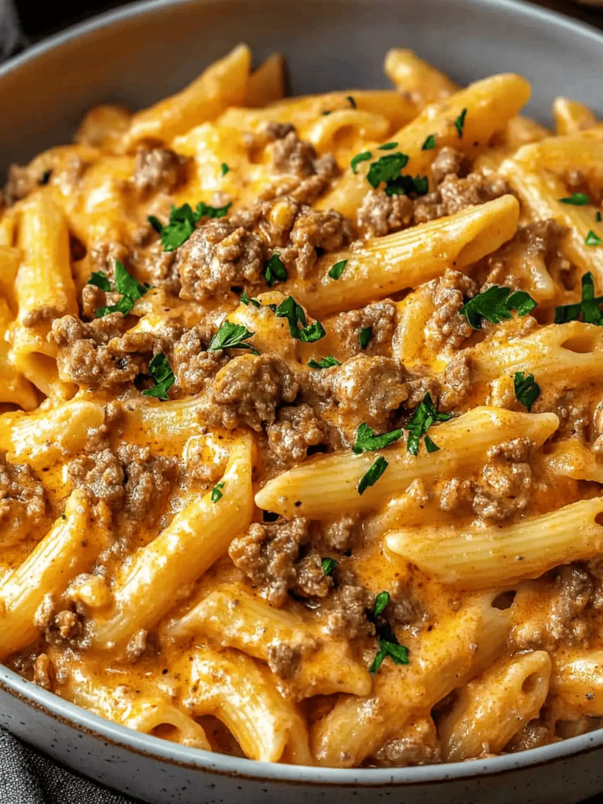 High Protein Creamy Beef Pasta