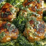 Juicy Ranch Chicken Thighs with Creamy Garlic Broccoli
