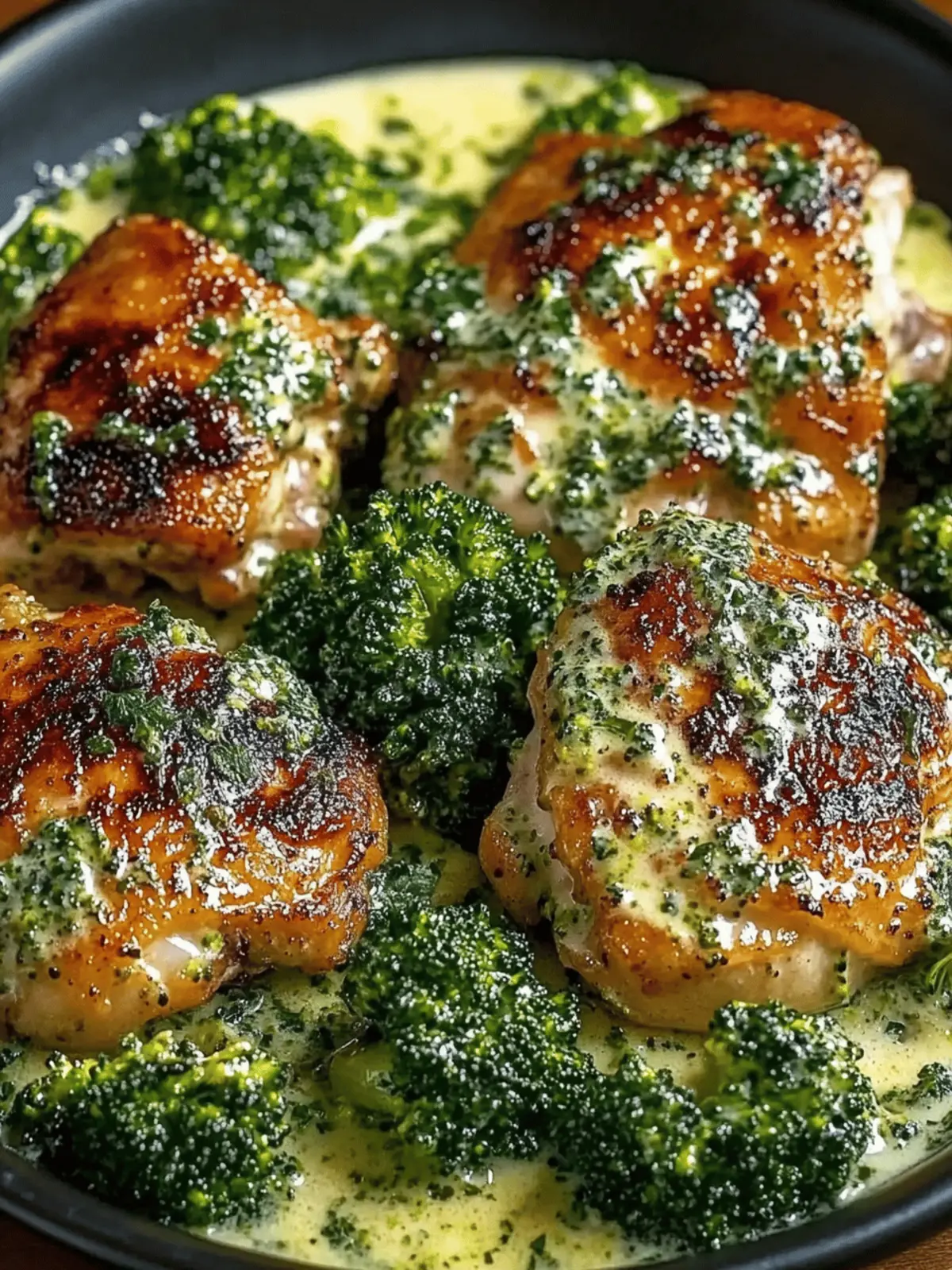 Juicy Ranch Chicken Thighs with Creamy Garlic Broccoli