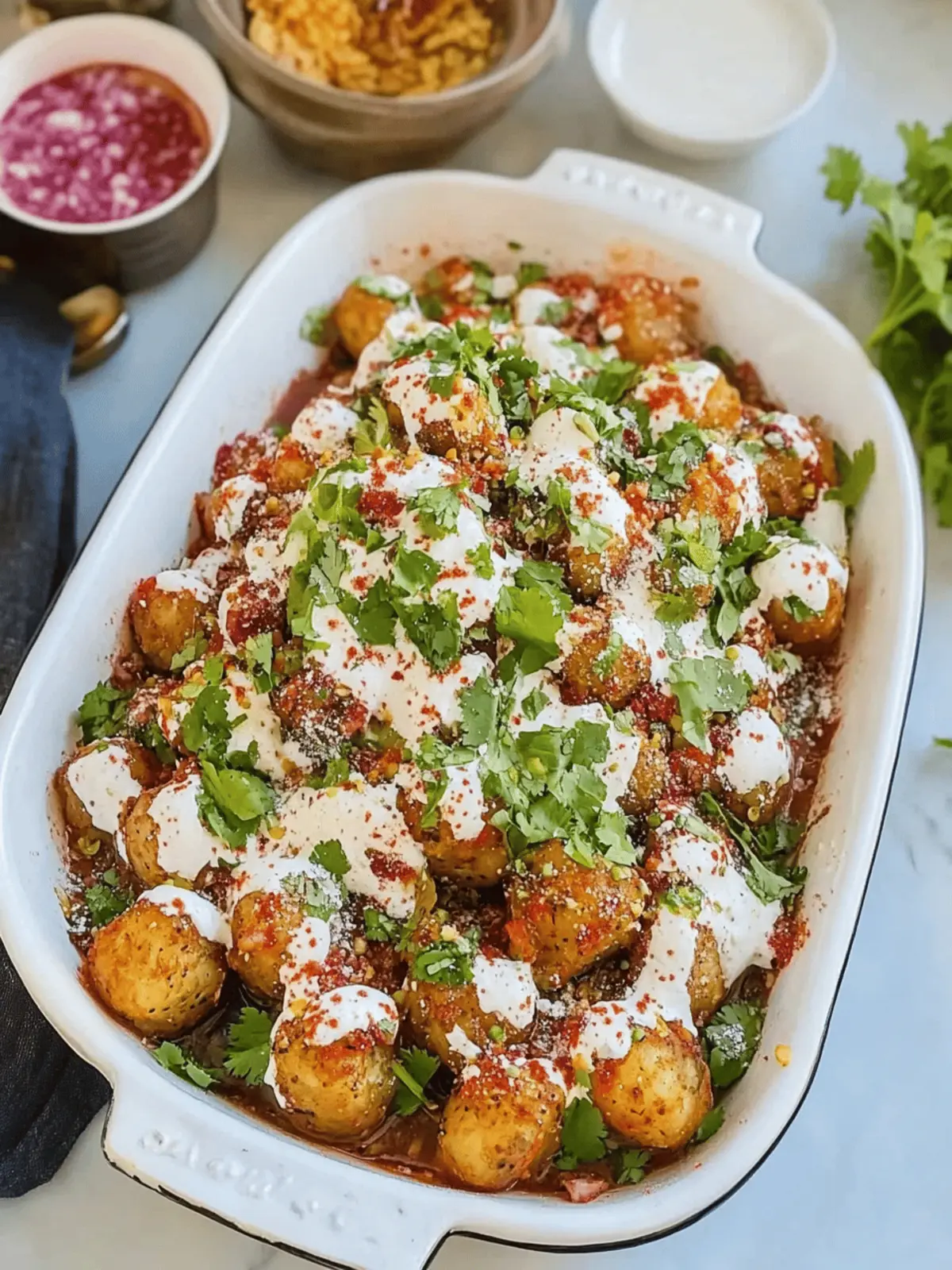 Tater Tots Chaat