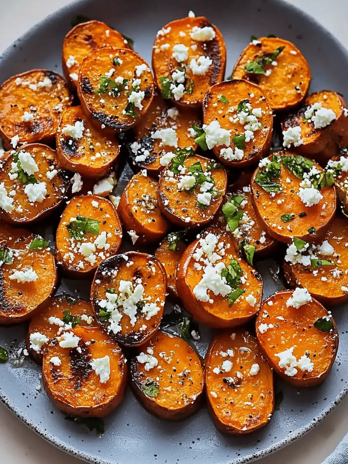 Honey Feta Sweet Potato Rounds