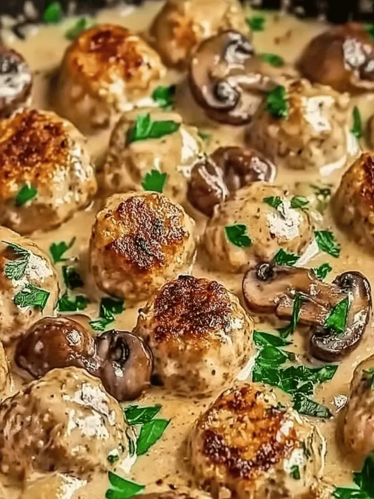 Creamy Mushroom Chicken Meatballs
