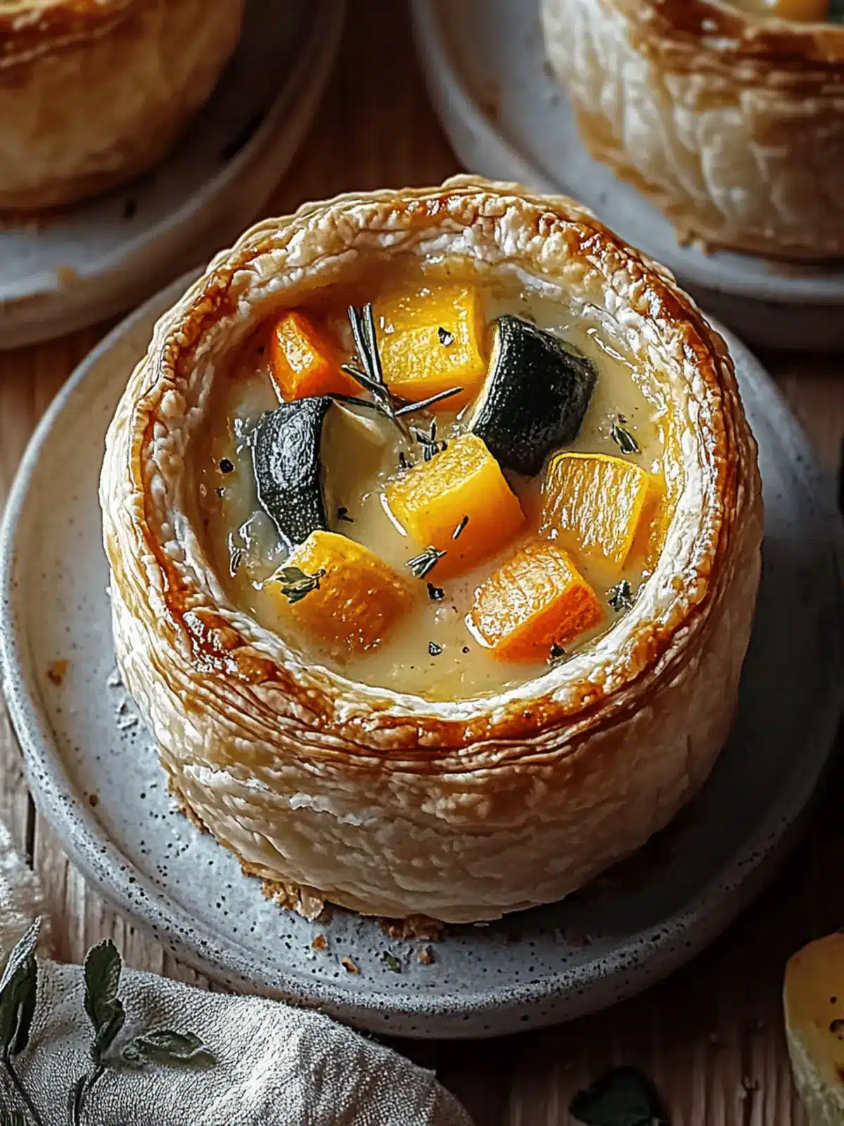 Roasted Autumn Vegetable Pot Pies