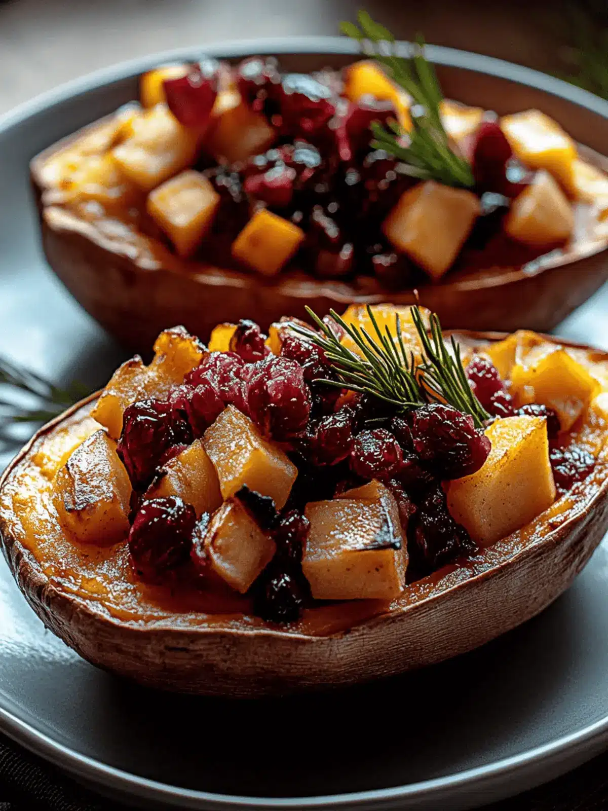 Cranberry Apple Twice-Baked Sweet Potatoes