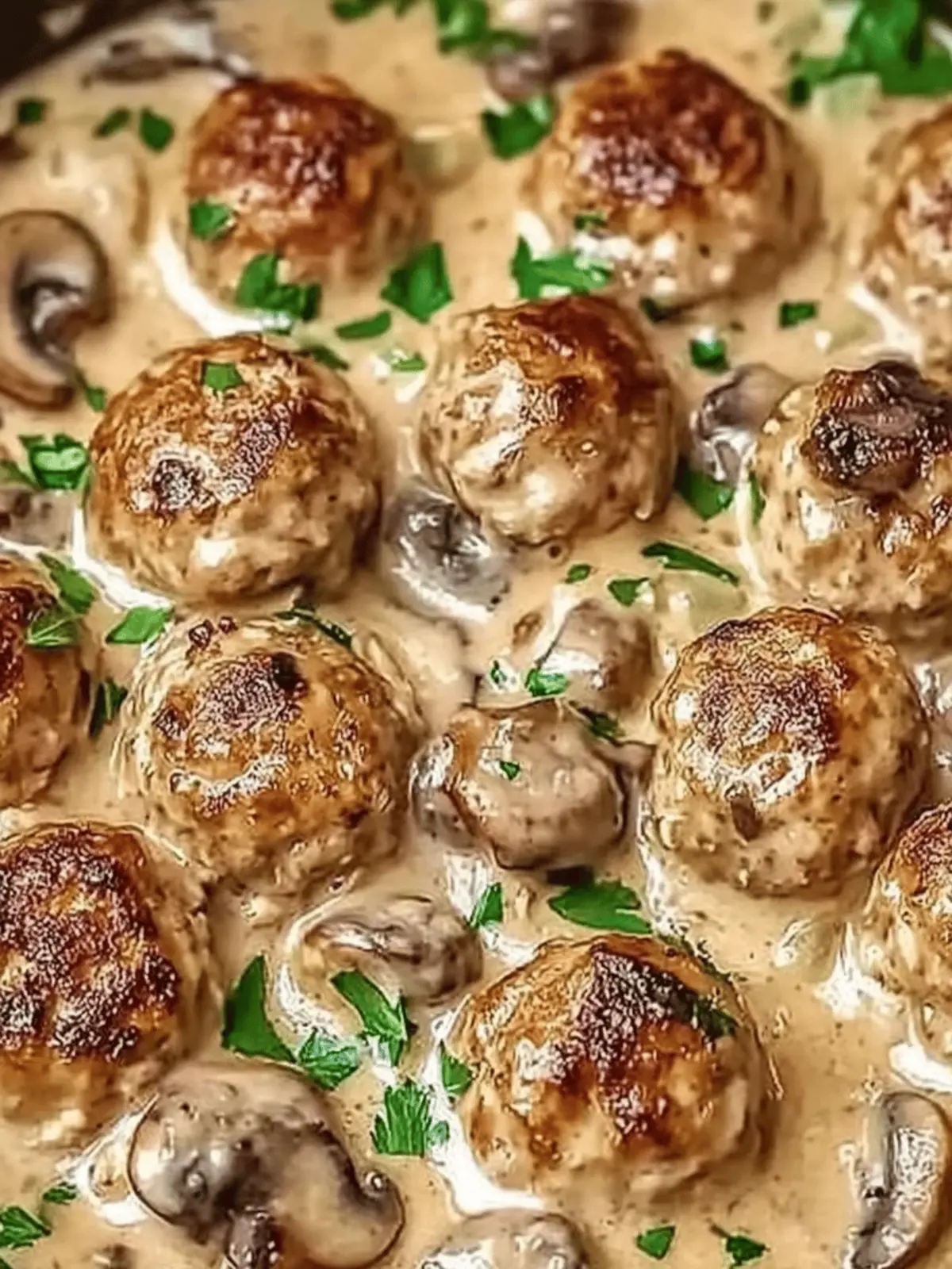 Creamy Mushroom Chicken Meatballs