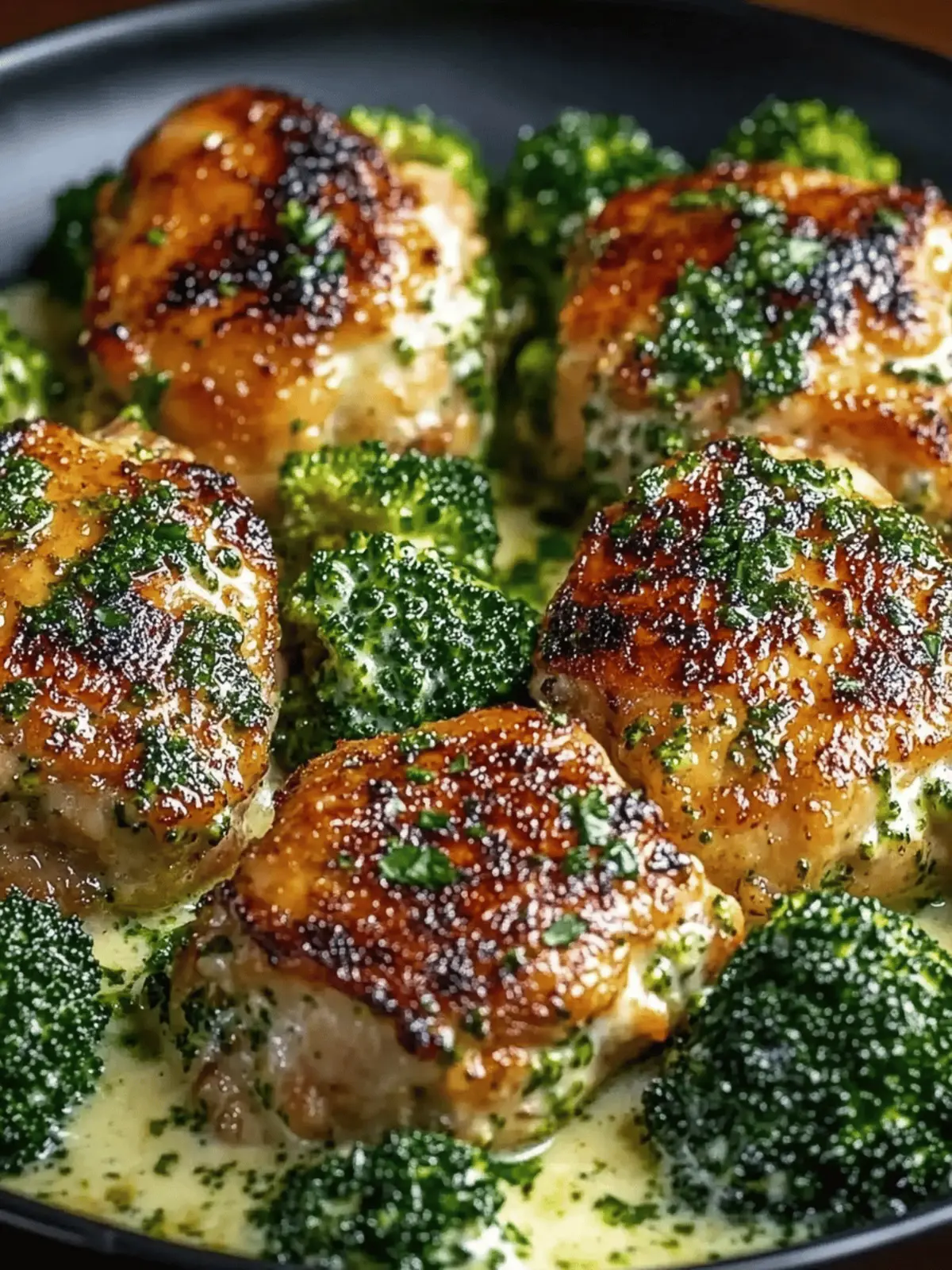 Juicy Ranch Chicken Thighs with Creamy Garlic Broccoli