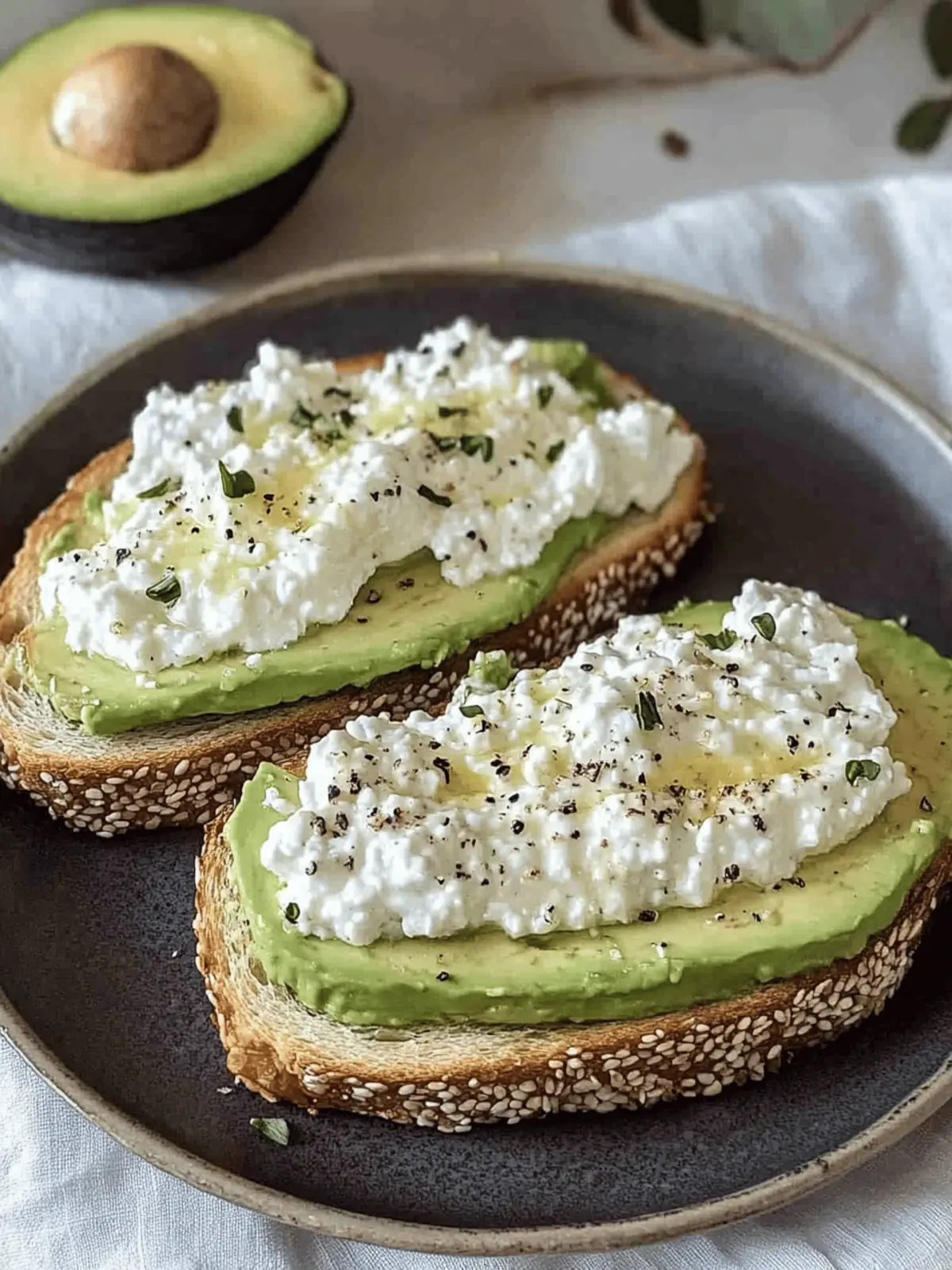 Creamy Cottage Cheese Avocado Toast