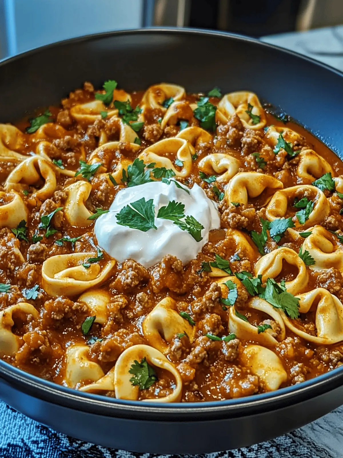 Cheesy Beef Enchilada Tortellini