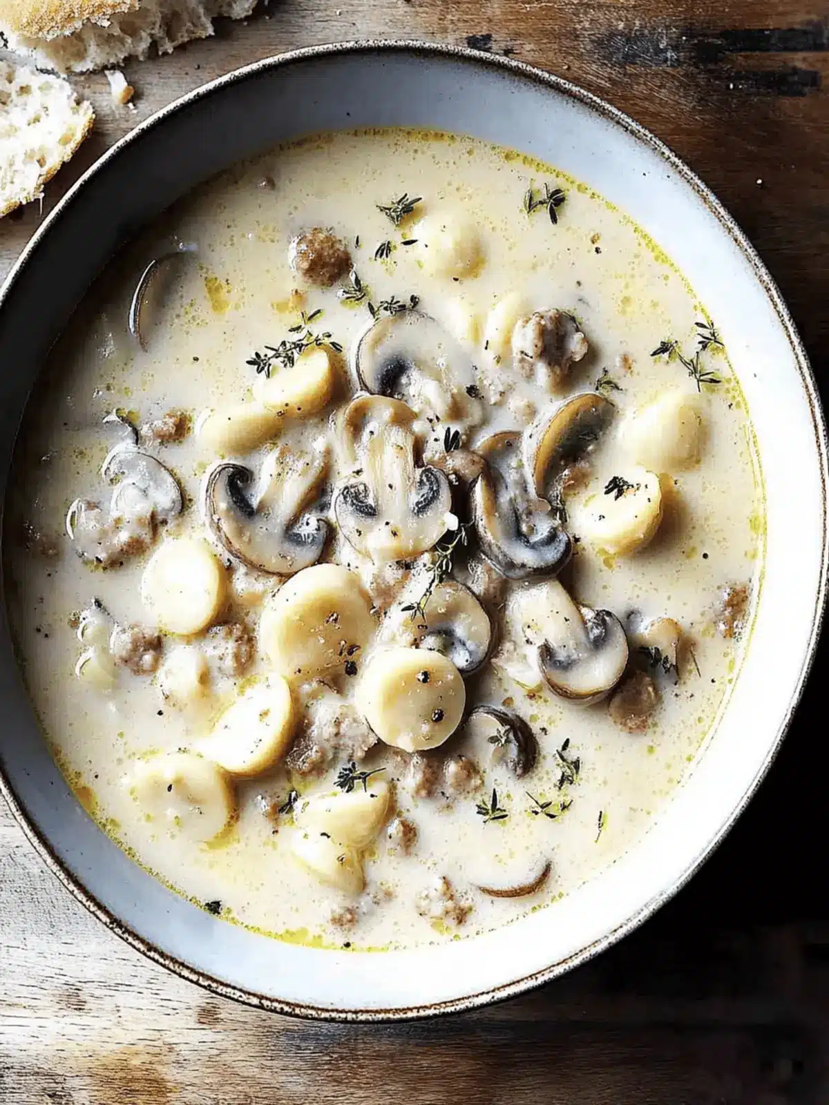 Creamy Sausage and Mushroom Soup