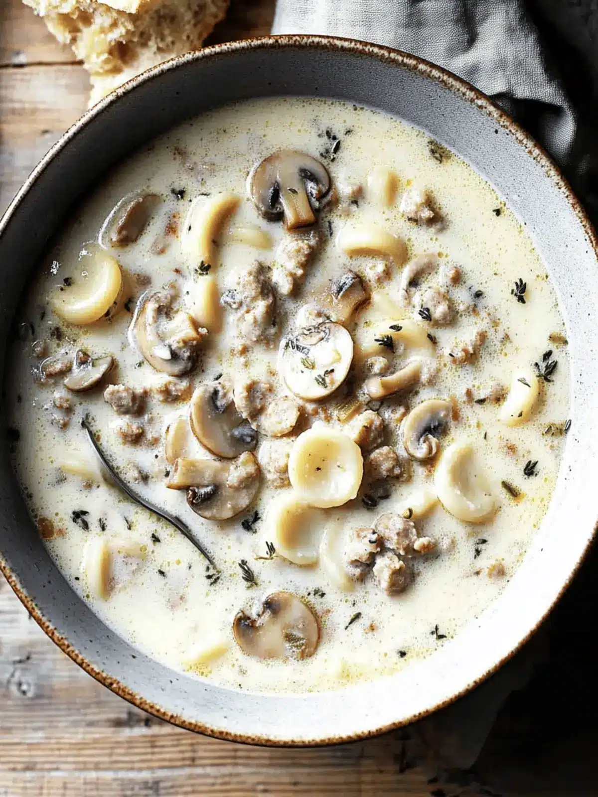 Creamy Sausage and Mushroom Soup