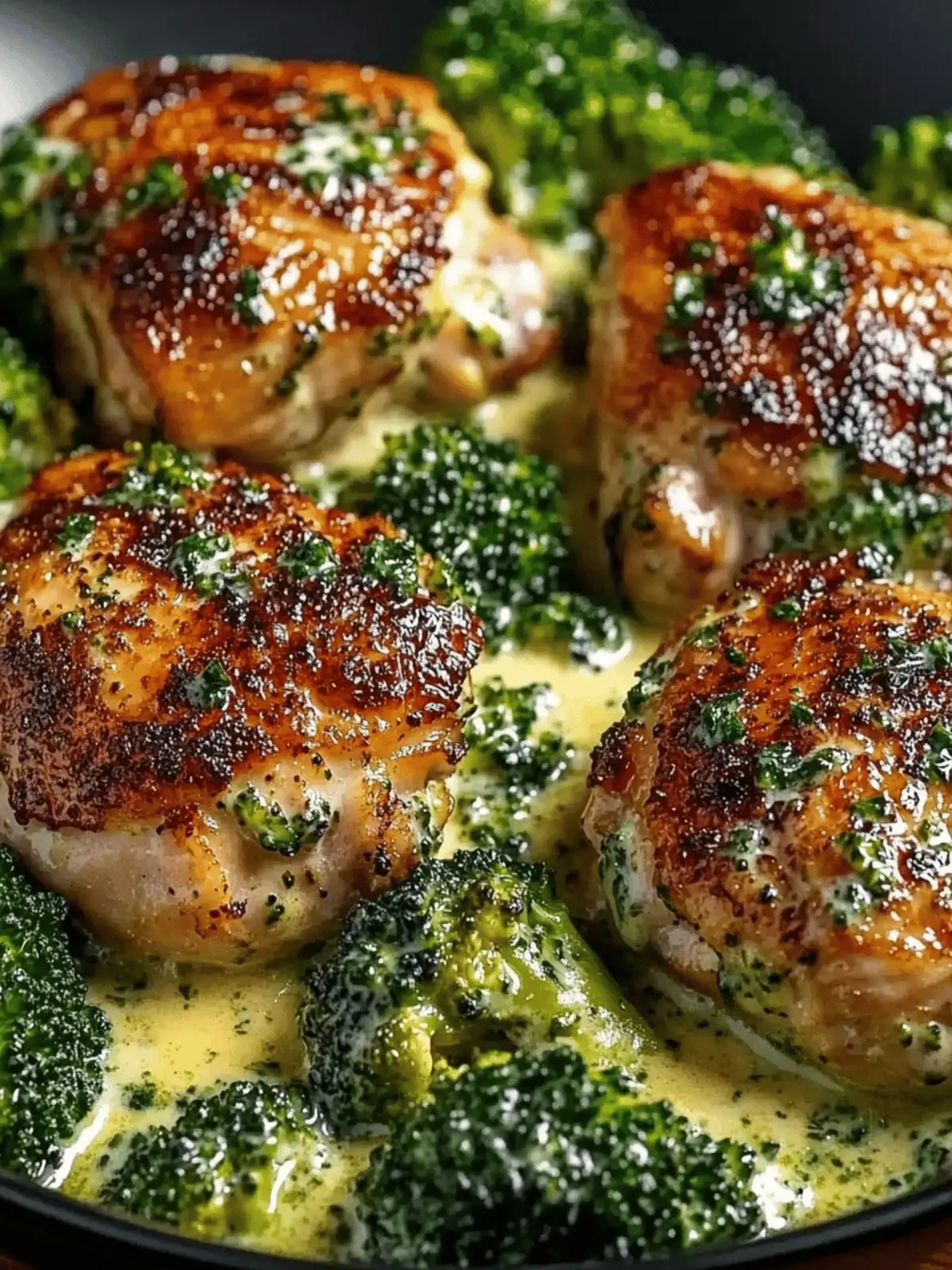 Juicy Ranch Chicken Thighs with Creamy Garlic Broccoli