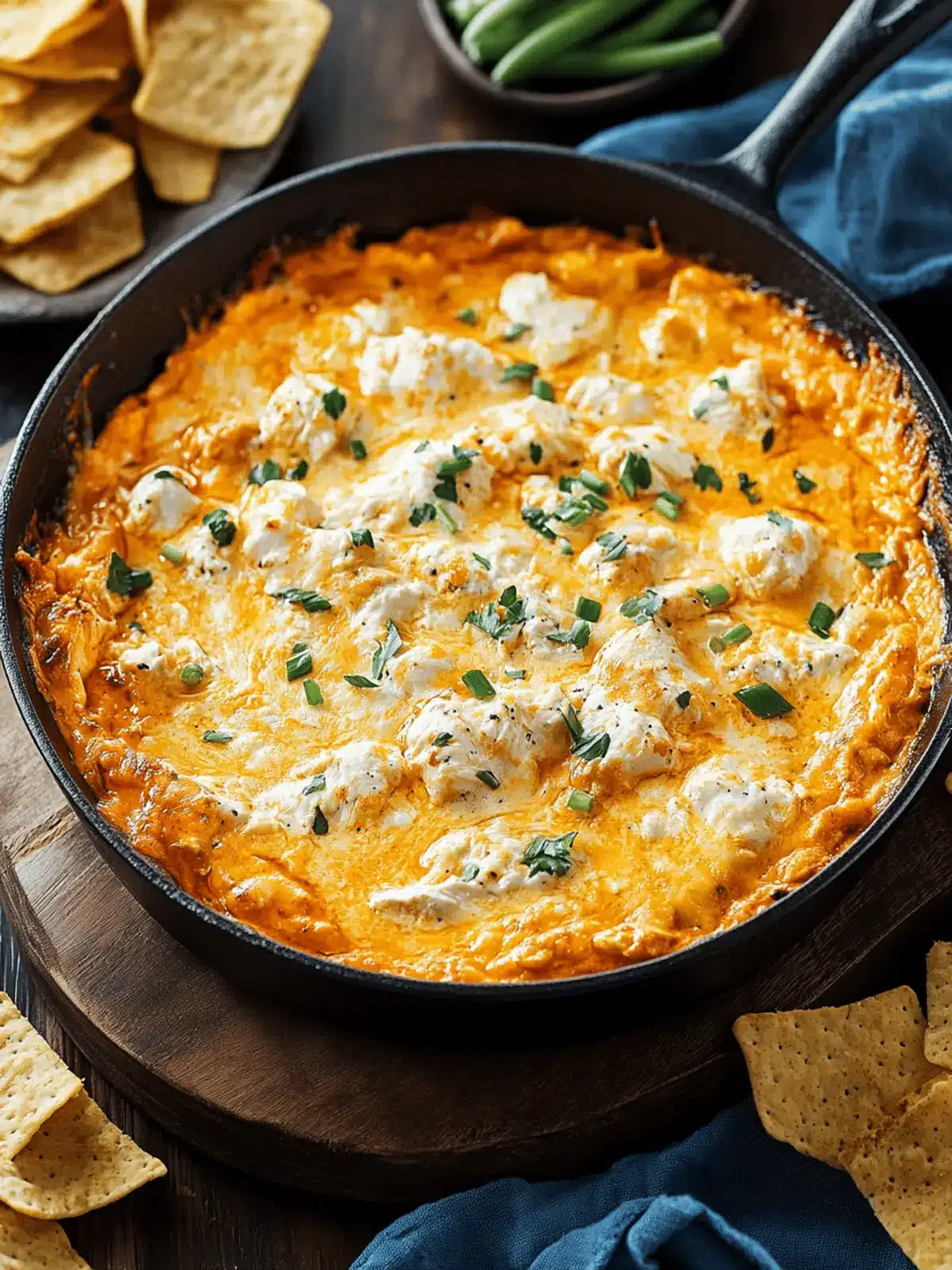 Cheesy Skillet Buffalo Chicken Dip