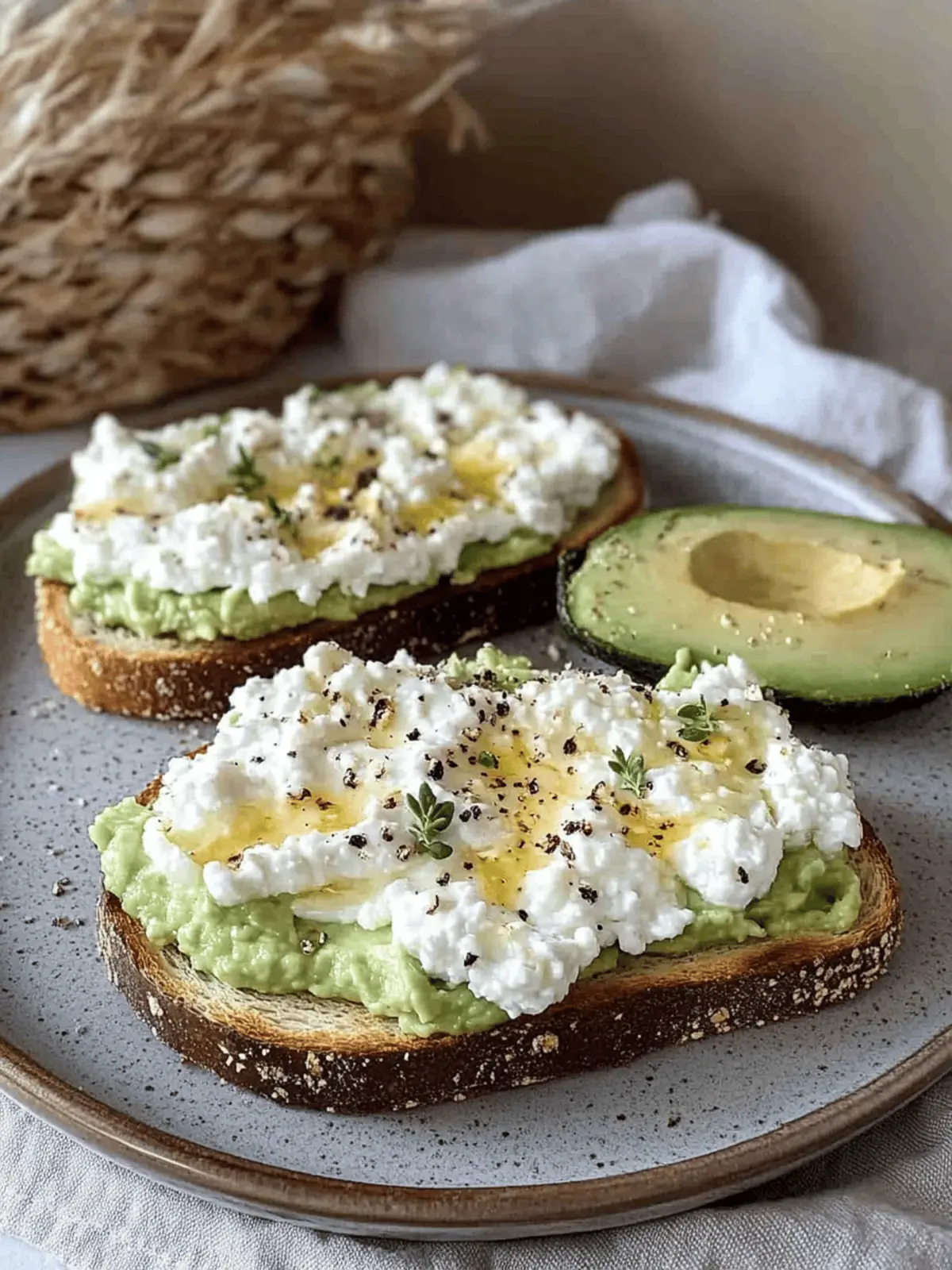 Creamy Cottage Cheese Avocado Toast