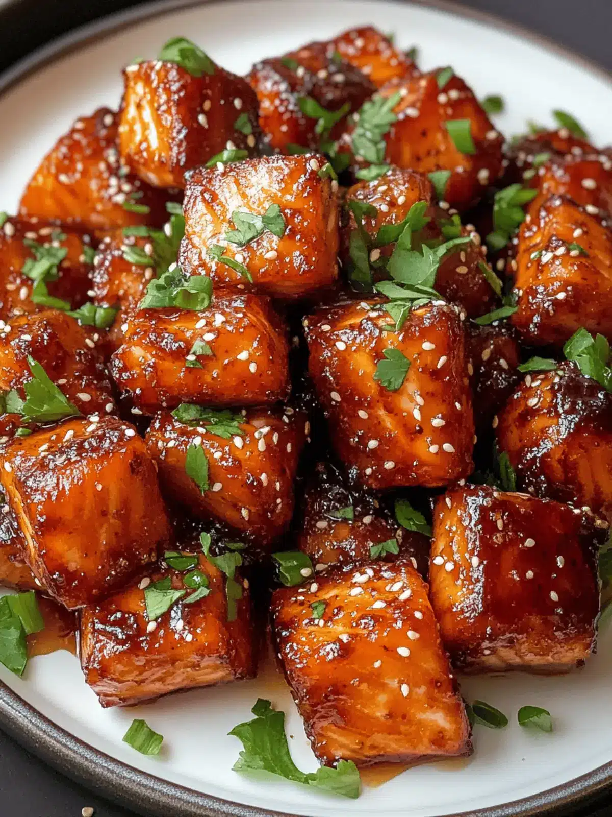 Crispy Air Fryer Honey Garlic Salmon Bites