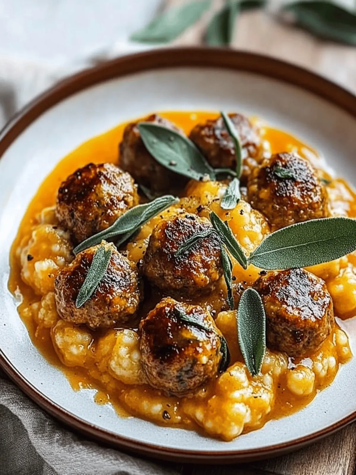 turkey meatballs pumpkin sage sauce
