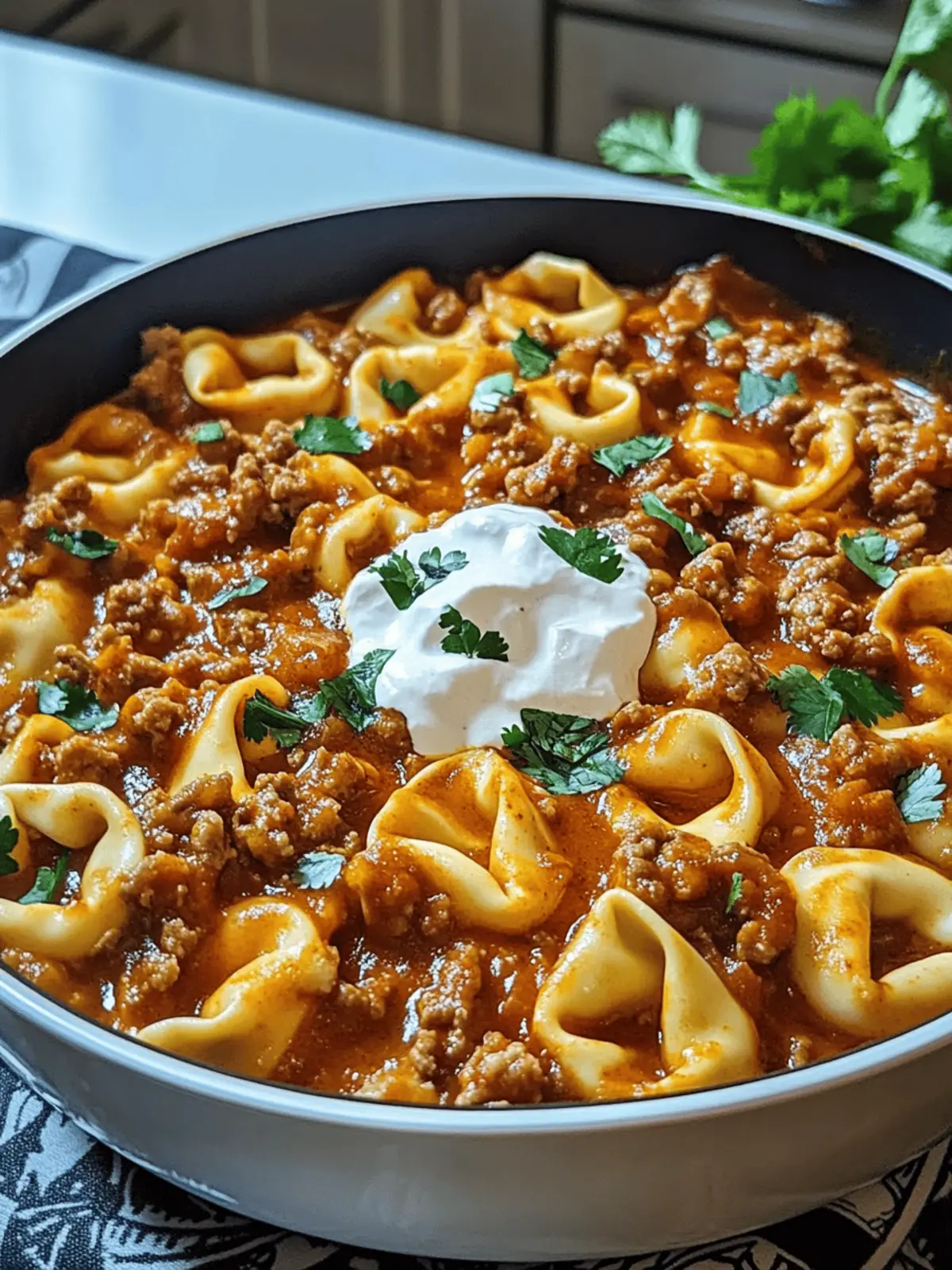 Cheesy Beef Enchilada Tortellini