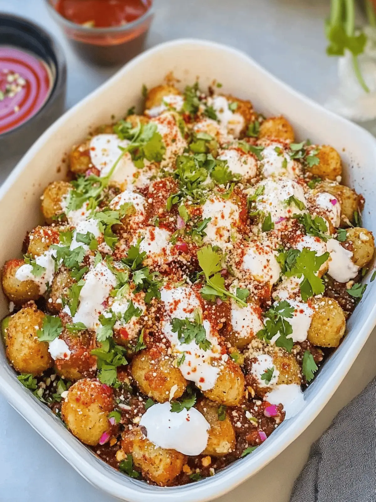 Tater Tots Chaat