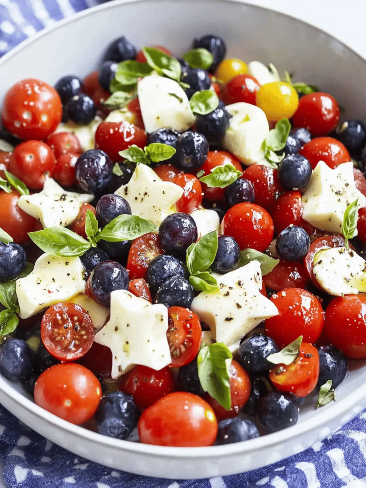Blueberry Cherry Tomato Caprese Salad