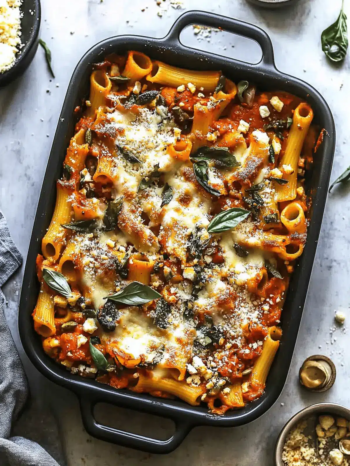 Pasta Bake with Pumpkin Tomato Sauce