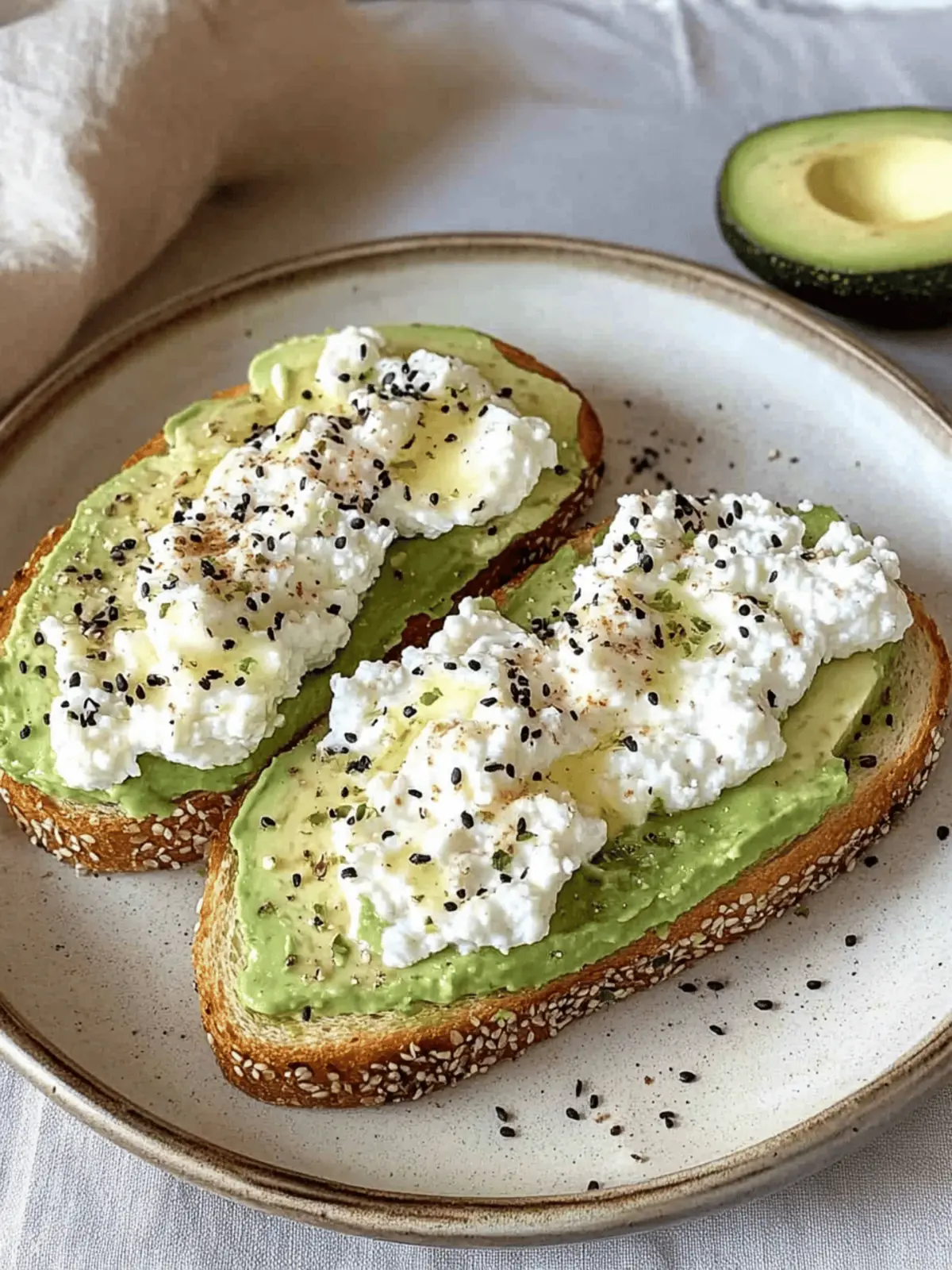 Creamy Cottage Cheese Avocado Toast