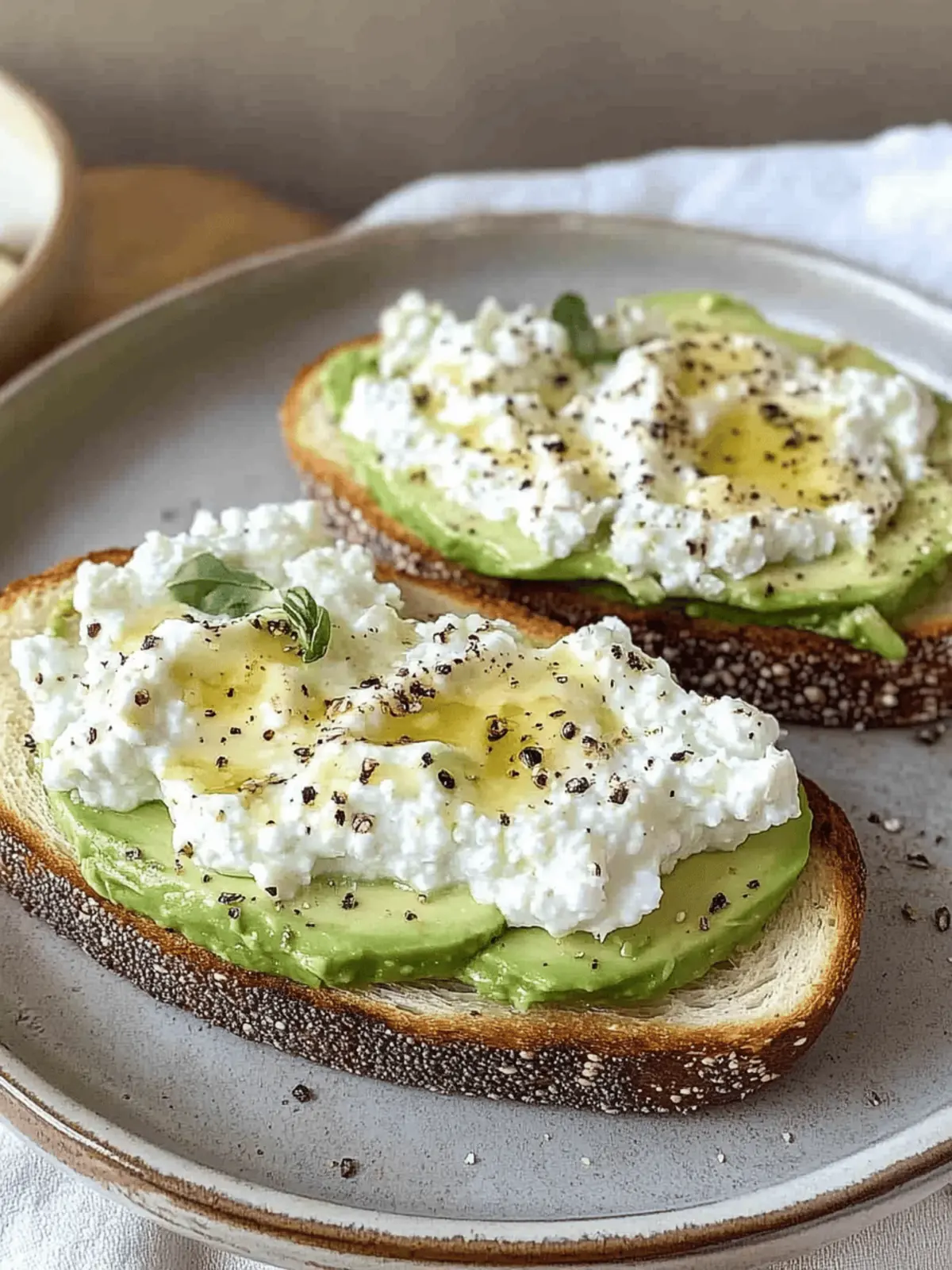 Creamy Cottage Cheese Avocado Toast