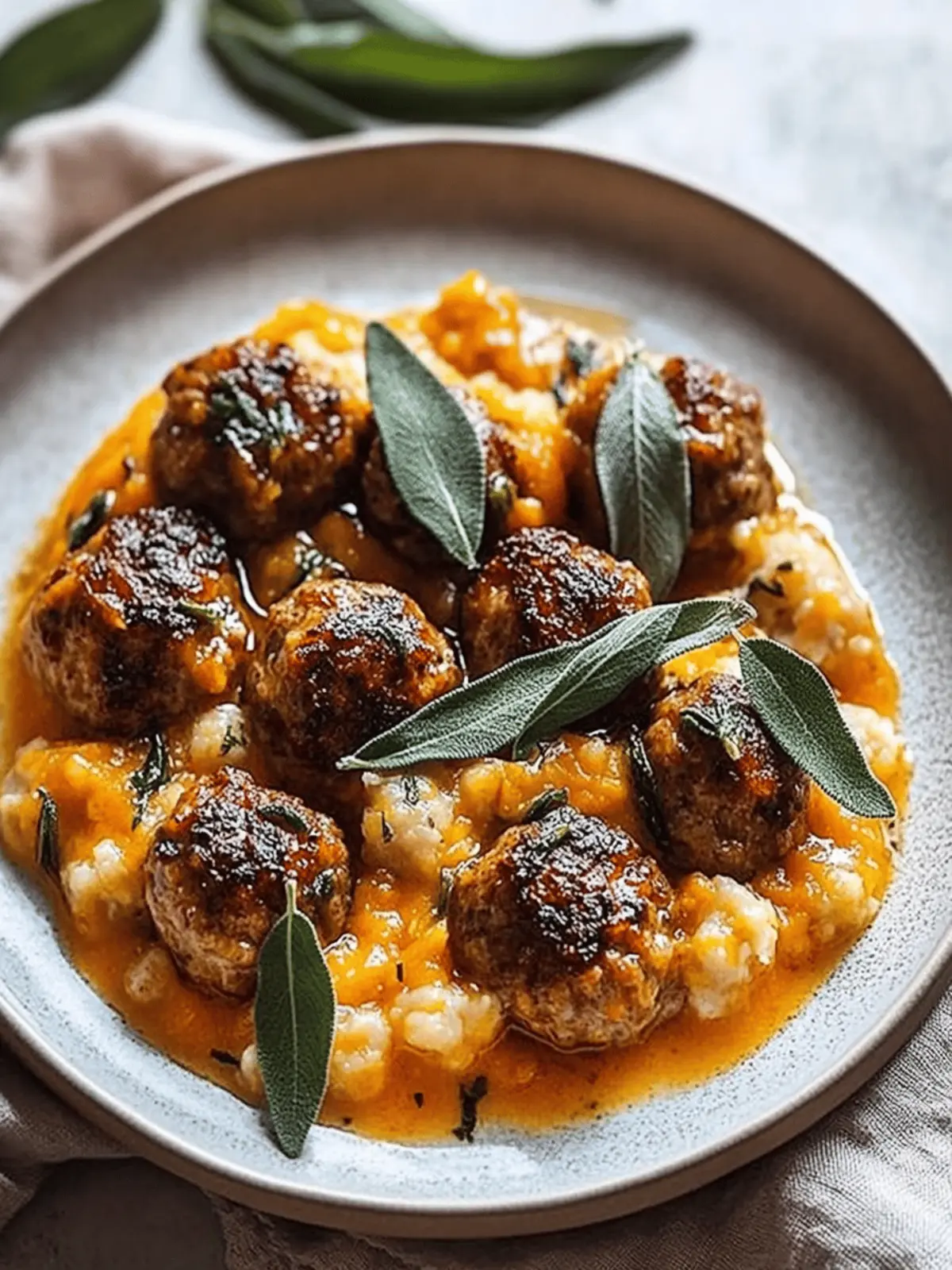 turkey meatballs pumpkin sage sauce