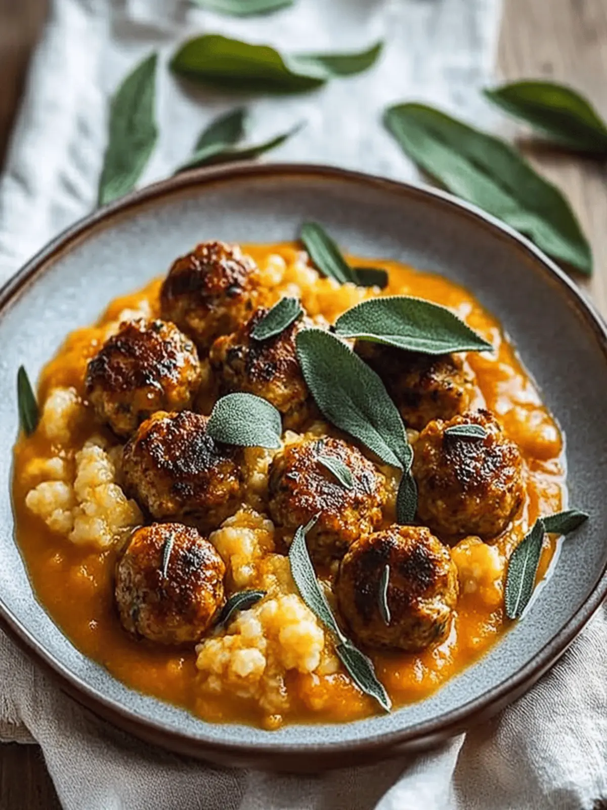 turkey meatballs pumpkin sage sauce