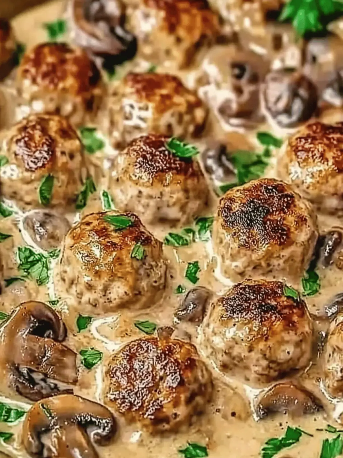 Creamy Mushroom Chicken Meatballs