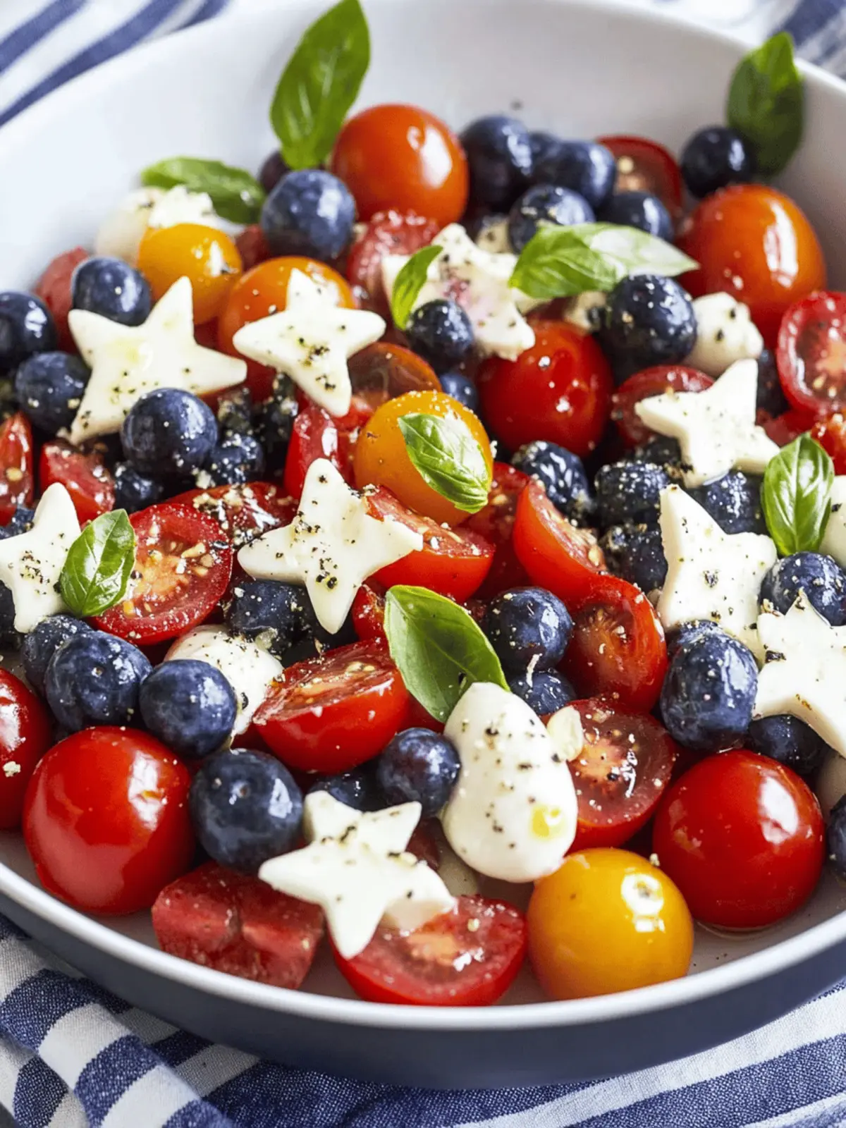 Blueberry Cherry Tomato Caprese Salad