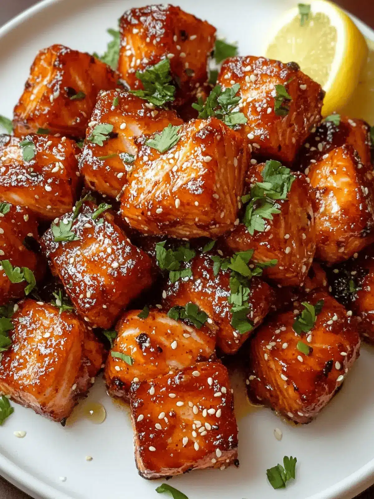 Crispy Air Fryer Honey Garlic Salmon Bites