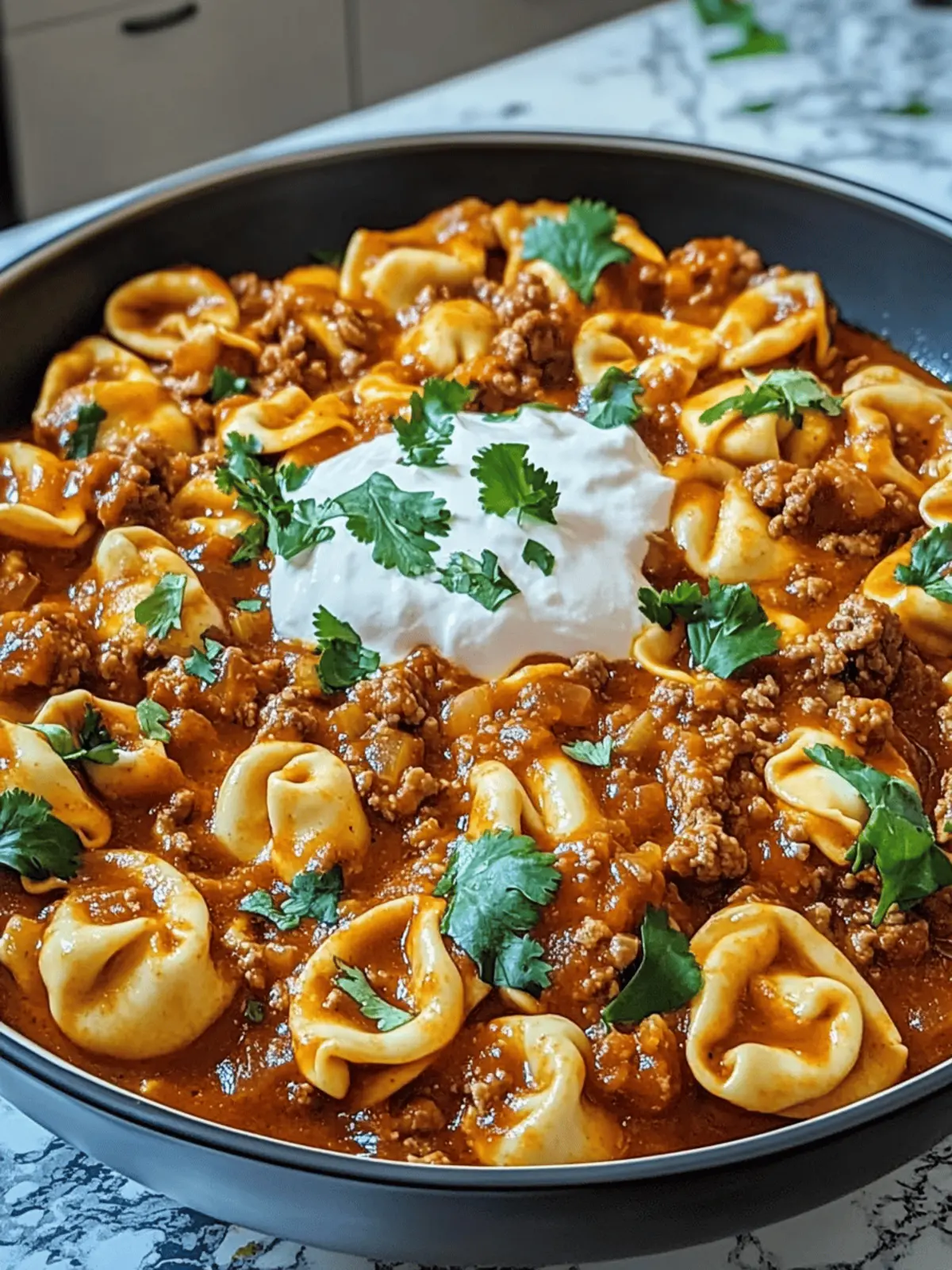 Cheesy Beef Enchilada Tortellini