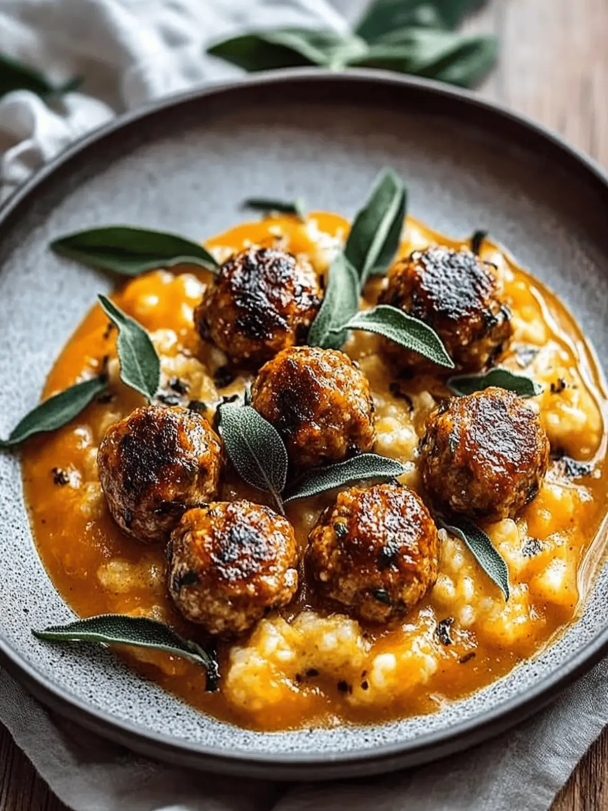 turkey meatballs pumpkin sage sauce