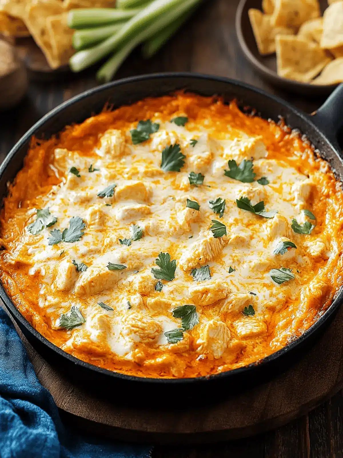 Cheesy Skillet Buffalo Chicken Dip