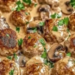 Creamy Mushroom Chicken Meatballs