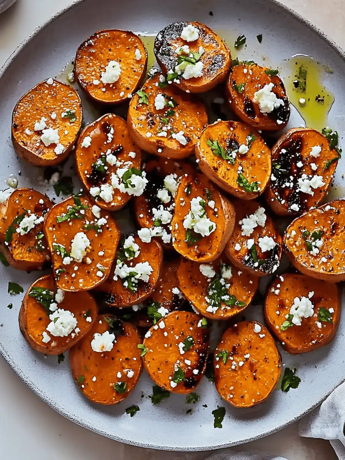 Honey Feta Sweet Potato Rounds