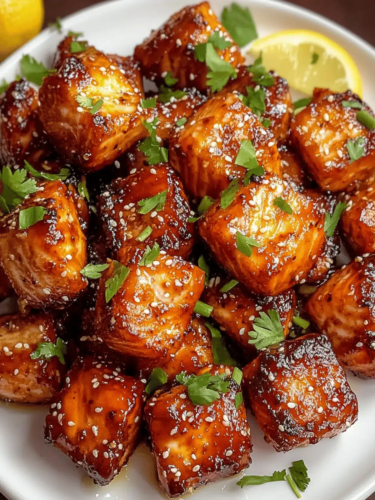 Crispy Air Fryer Honey Garlic Salmon Bites