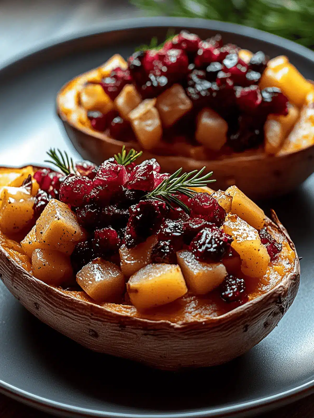 Cranberry Apple Twice-Baked Sweet Potatoes